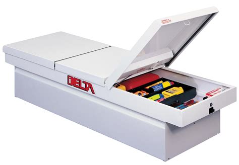 delta pro steel gull wing crossover tool box|Delta Pro PSC1460000 White Full Size Steel Gull Wing Dual Lid .